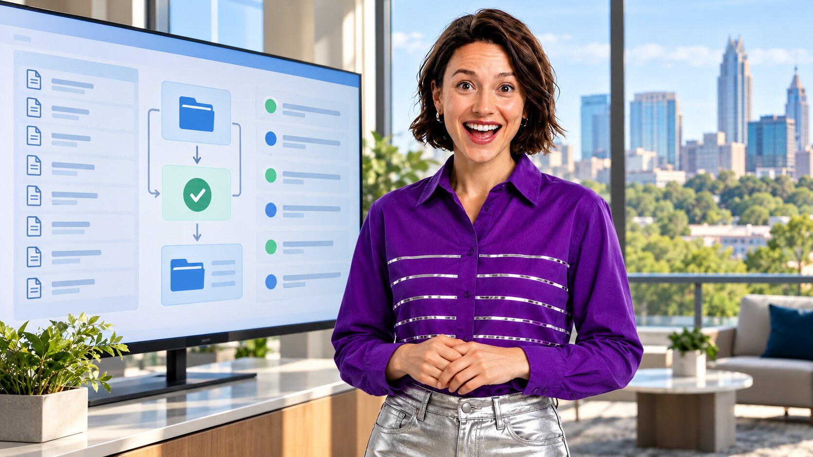 Presenter beside an illustrative mortgage intake validation and recovery display