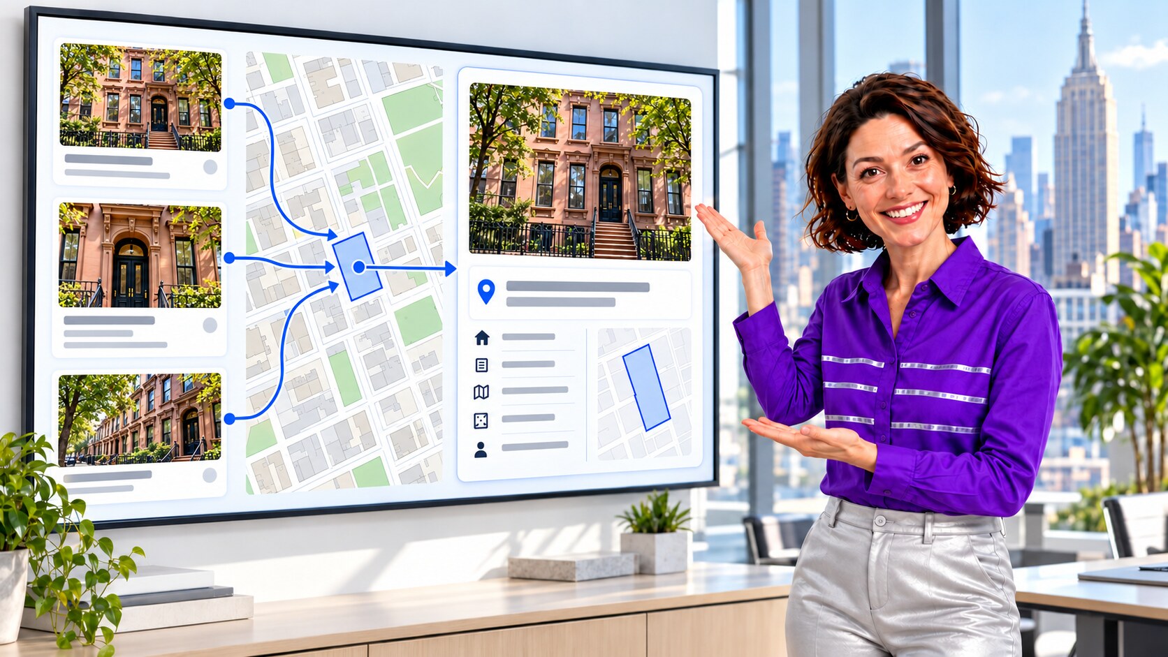 Presenter showing one NYC property represented by several inconsistent records