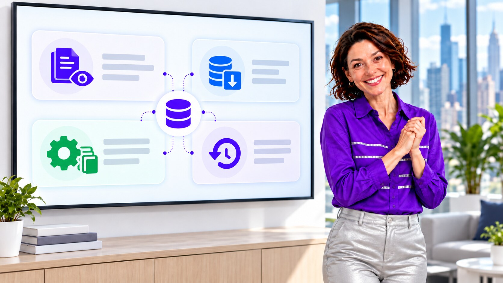 Presenter showing preview, backup, and recovery controls for property data cleanup